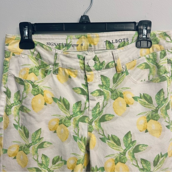 Talbots Signature Crop Size 4 Lemon Print - Picture 4 of 10